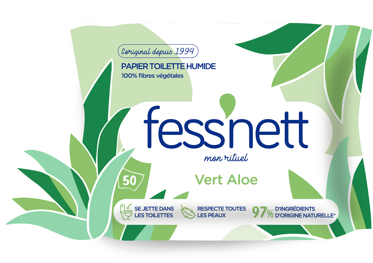 FESS'NETT Papier toilette humide blanc hypoallergénique 50